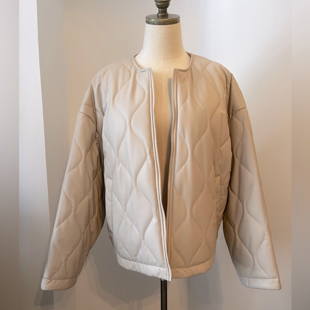 Zara Quilted Bomber Jacket L